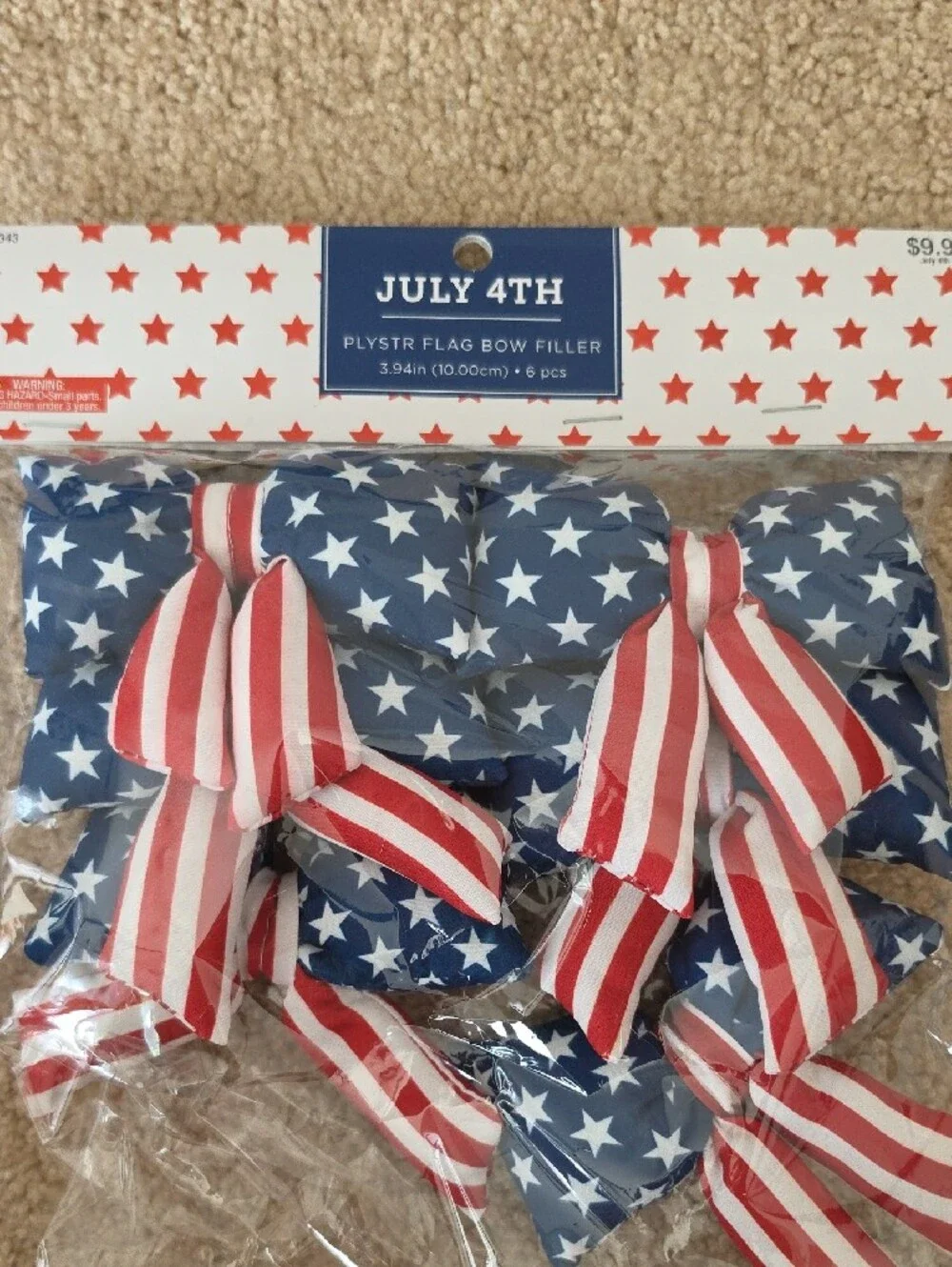 July 4th Patriotic Star Decorations - Red, White & Blue